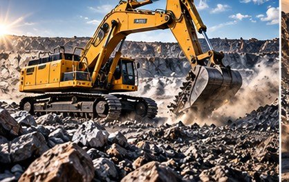 Excavator in an open-pit mine